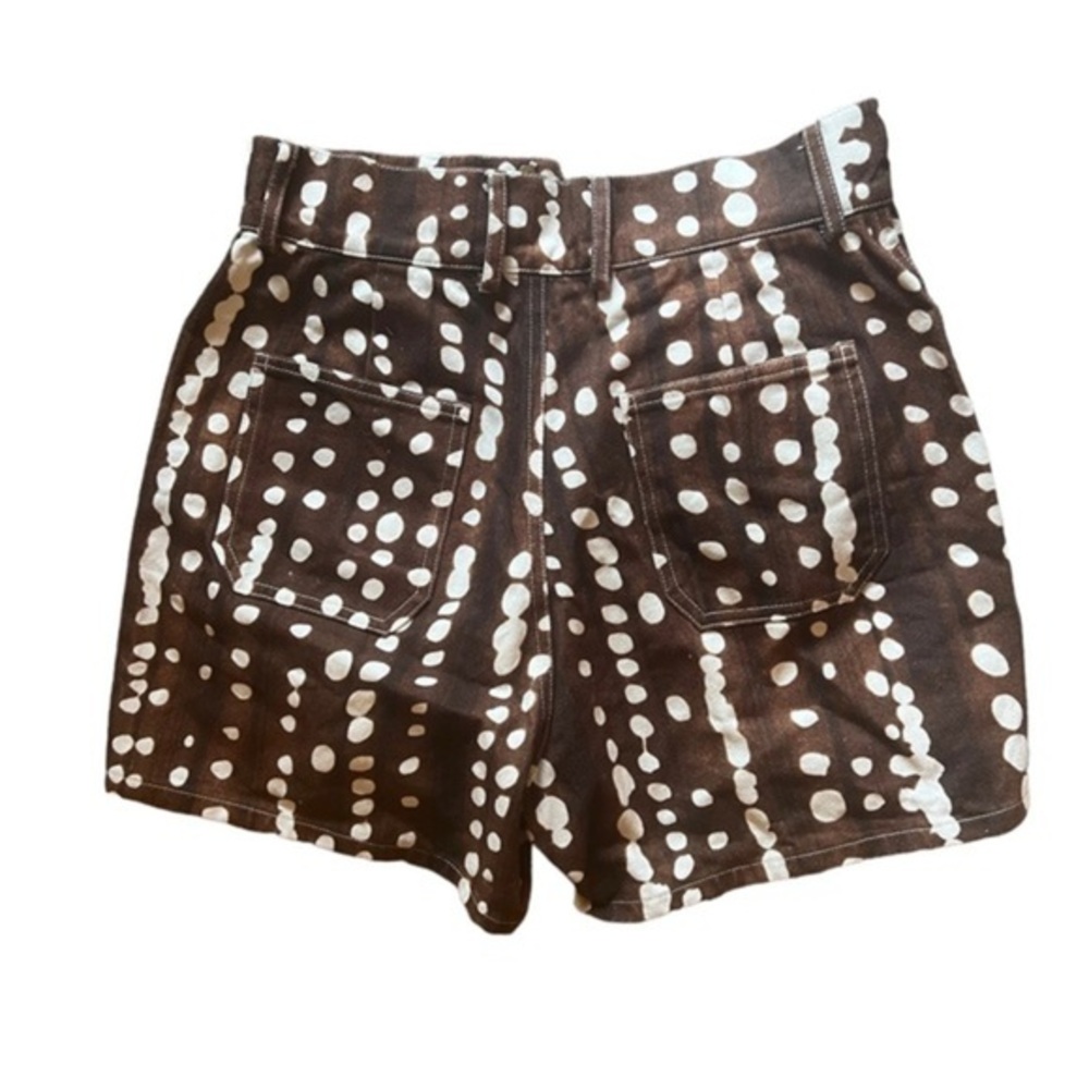 NWOT Fleamadonna brown & white mudcloth print cotton shorts 27